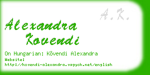 alexandra kovendi business card